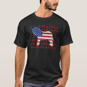 T-shirt Drapeau Anglais Mastiff Américain 4 juillet Pour H