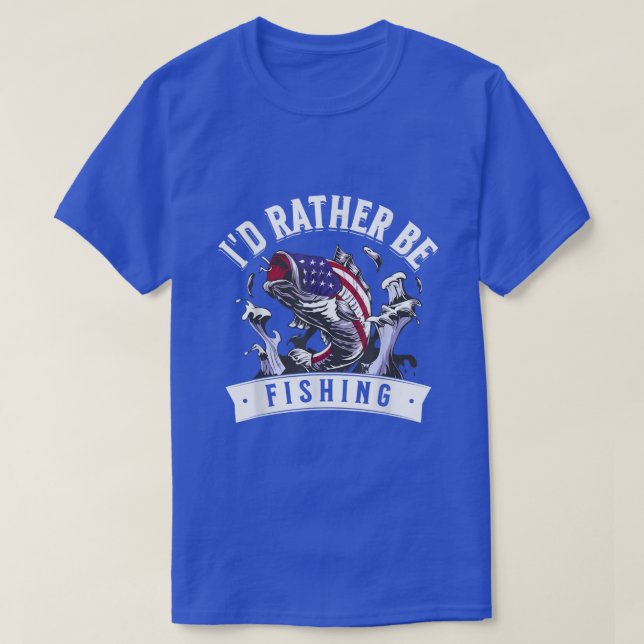 T-shirt Drapeau Angler Américain Je Préfère Pêcher 105  (Design devant)
