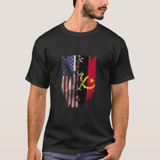 T-shirt Drapeau angolais américain cultivé Racines angolai