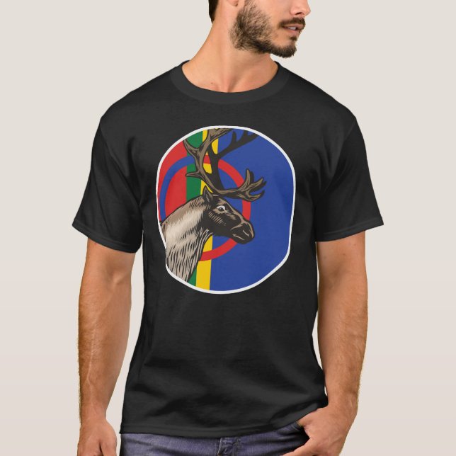 T-shirt Drapeau animal national Sami Reindeer (Devant)