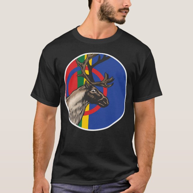 T-shirt Drapeau animal national Sami Reindeer (Devant)