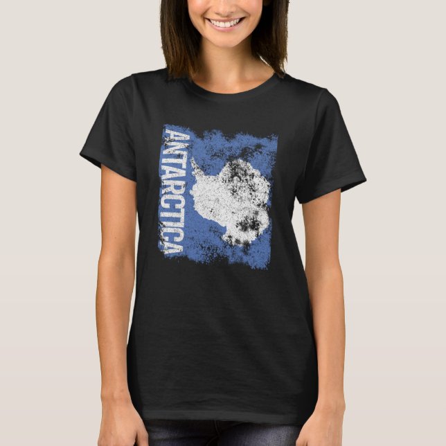 T-shirt Drapeau Antarctique en détresse (Devant)