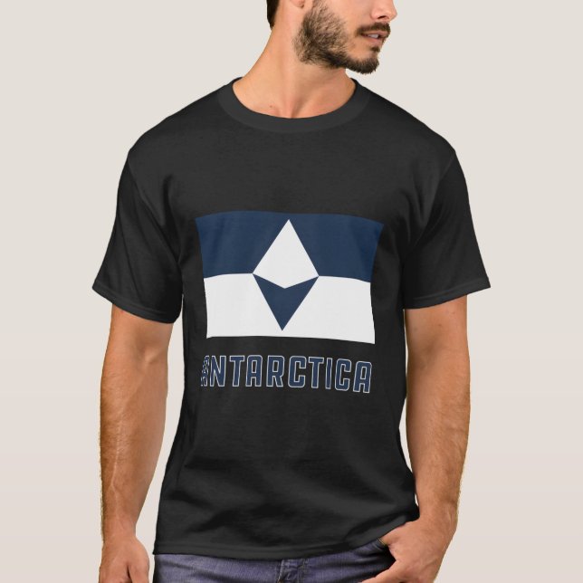 T-shirt Drapeau Antarctique vrai Sud (Devant)
