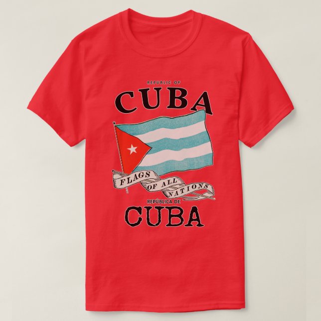 T-shirt Drapeau antique de Cuba (Design devant)