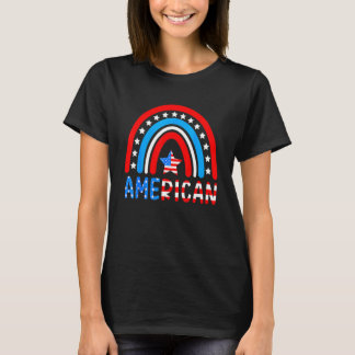 T-shirt Drapeau arc-en-ciel américain Patriotic Happy 4 ju