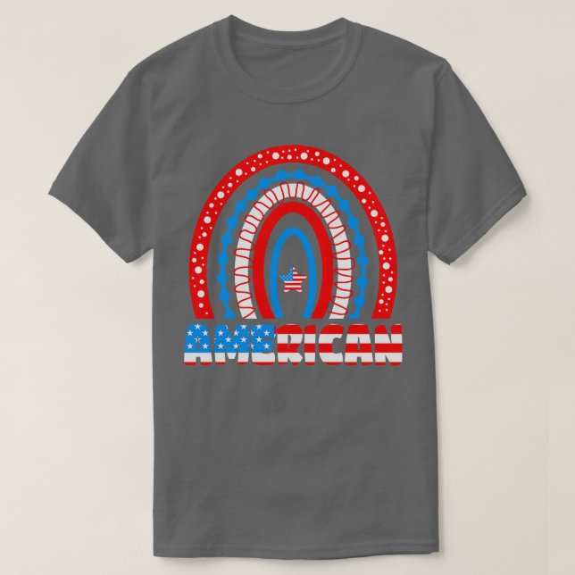 T-shirt Drapeau arc-en-ciel américain Patriotic Happy 4 ju (Design devant)