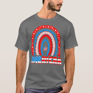 T-shirt Drapeau arc-en-ciel américain Patriotic Happy 4 ju