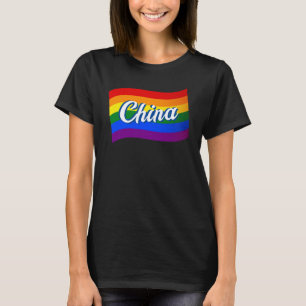 T-shirt Drapeau arc-en-ciel Chine Gay pride chinois LGBT L