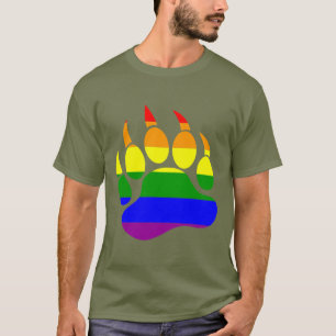 T-shirt Drapeau arc-en-ciel de la fierté Gay Bear Patte d'