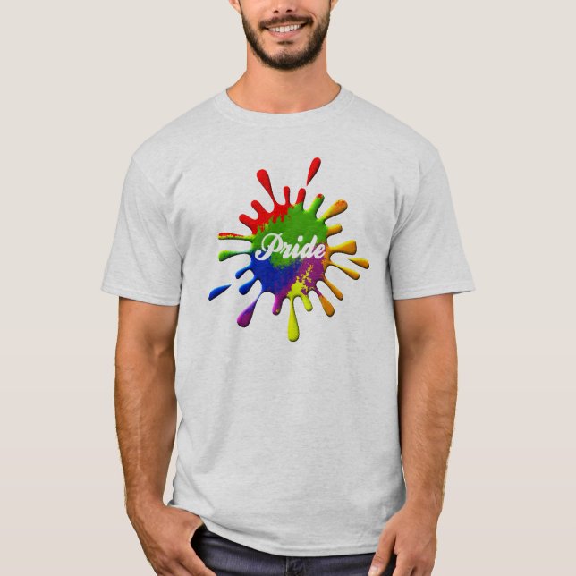 T-shirt Drapeau arc-en-ciel de la fierté gay Splash (Devant)