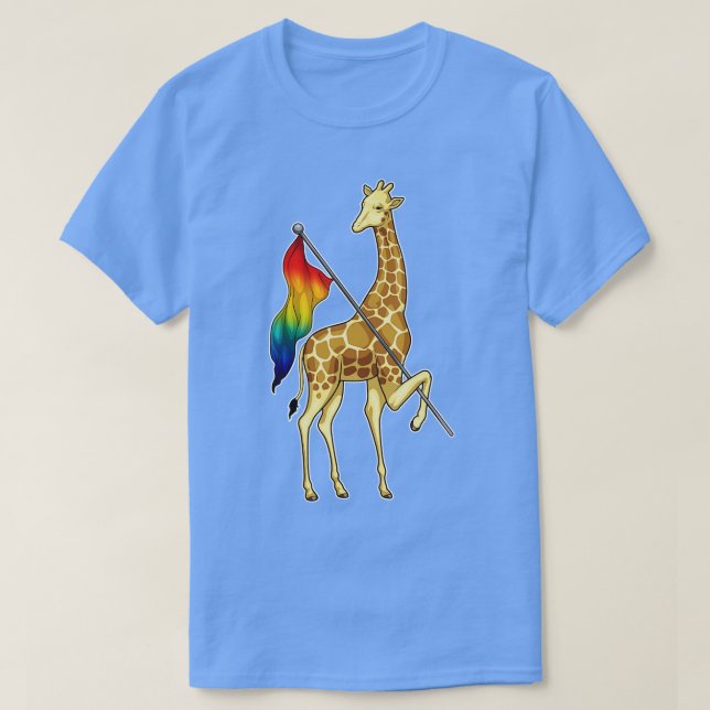 T-shirt Drapeau Arc-en-ciel de la girafe (Design devant)