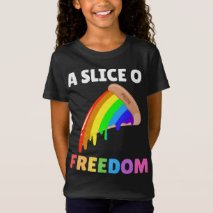 T-Shirt Drapeau Arc-En-Ciel De La Pizza Du Gay pride De La