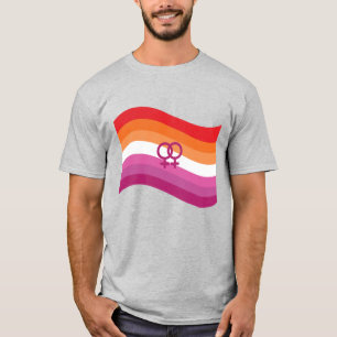 T-shirt Drapeau arc-en-ciel de l'amour lesbien fierté ondo