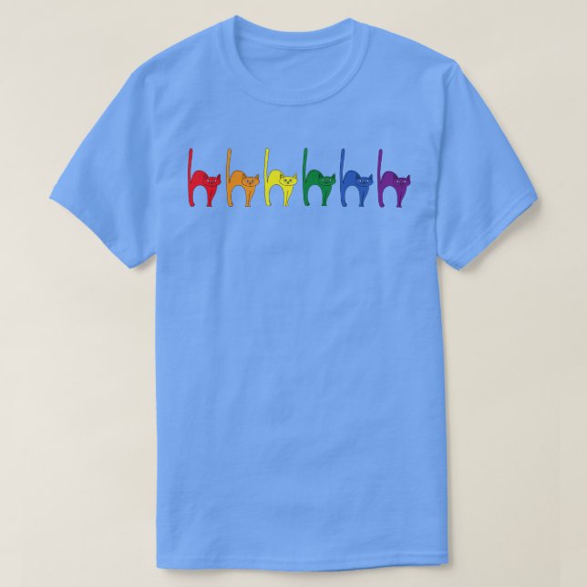 T-shirt Drapeau arc-en-ciel des chats mignons (Design devant)