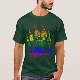 T-shirt Drapeau arc-en-ciel GAY BEAR Patte d'ours en détre