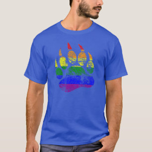 T-shirt Drapeau arc-en-ciel GAY BEAR Patte d'ours en détre