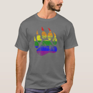 T-shirt Drapeau arc-en-ciel GAY BEAR Patte d'ours en détre