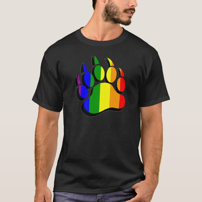 T-shirt Drapeau arc-en-ciel gris (Devant)