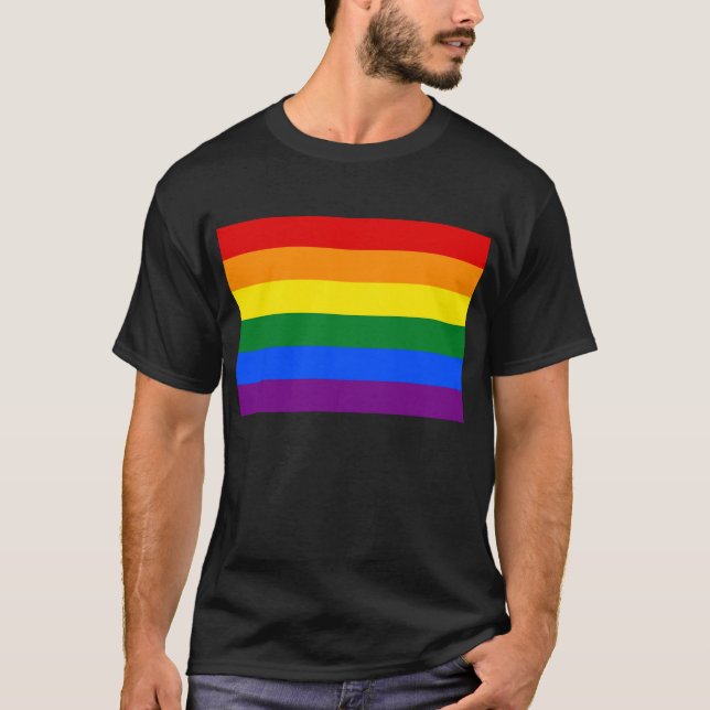 T-shirt Drapeau arc-en-ciel LGBT (Devant)