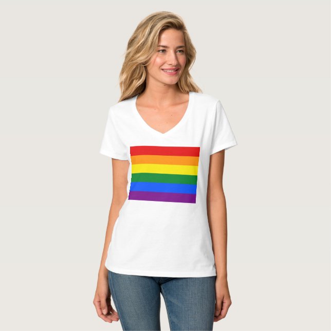 T-shirt Drapeau arc-en-ciel LGBT (Devant entier)