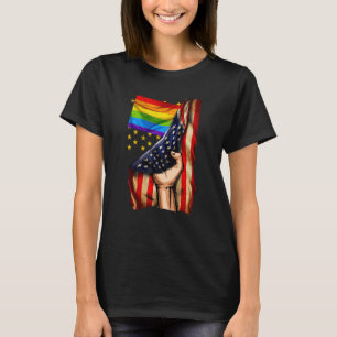 T-shirt Drapeau Arc-en-ciel Lgbt Gay L