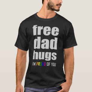 T-shirt Drapeau arc-en-ciel LGBTQ GRATUIT DE DAD HUGS