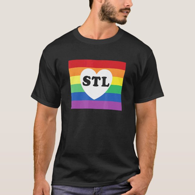 T-shirt Drapeau arc-en-ciel Lqbtq St Louis Stl Gay pride (Devant)