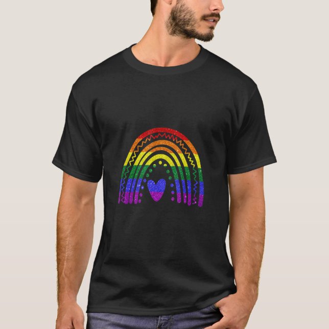 T-shirt Drapeau arc-en-ciel pour Lgbtq+ Pride Mois de sens (Devant)