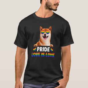 T-shirt Drapeau arc-en-ciel Shiba Inu Gay pride Dog Lgbt