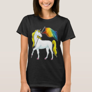 T-shirt Drapeau arc-en-ciel Unicorn