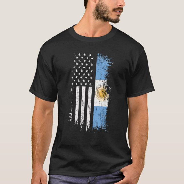 T-shirt Drapeau argentin américain Argentine USA (Devant)