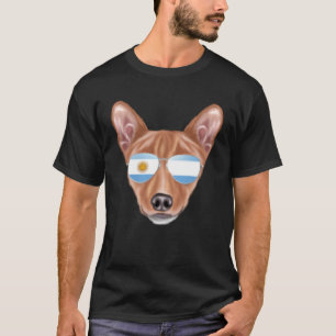 T-shirt Drapeau argentin Basenji Chien Argentine Poche