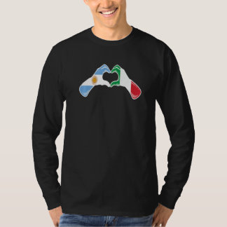 T-shirt Drapeau Argentine Italie - Cœur Italien Argentin P