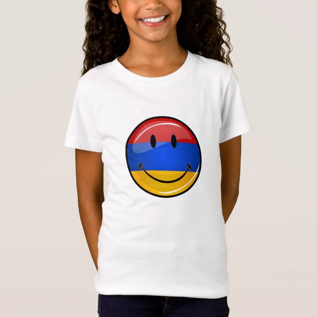 T-Shirt Drapeau arménien de sourire (Devant)