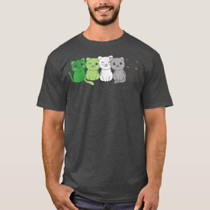 T-shirt Drapeau Aromantique Fierté non binaire LGBTQ Chats