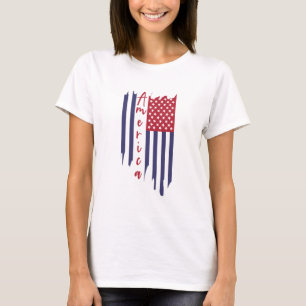 T-shirt Drapeau artistique américain vertical