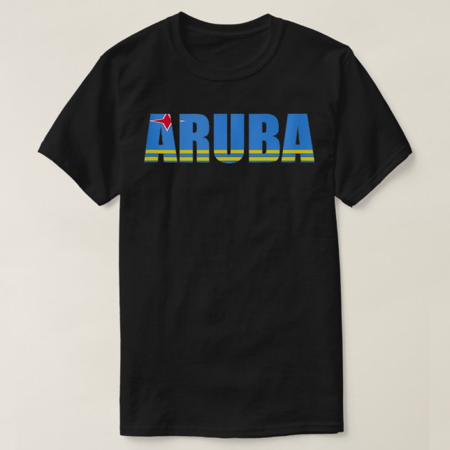T-shirt Drapeau Aruba Beybbean Plage Vacances Été Sou (Design devant)