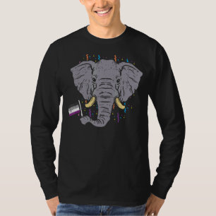 T-shirt Drapeau Asexuel Eléphant Lgbt Ace Pride Stud Anima