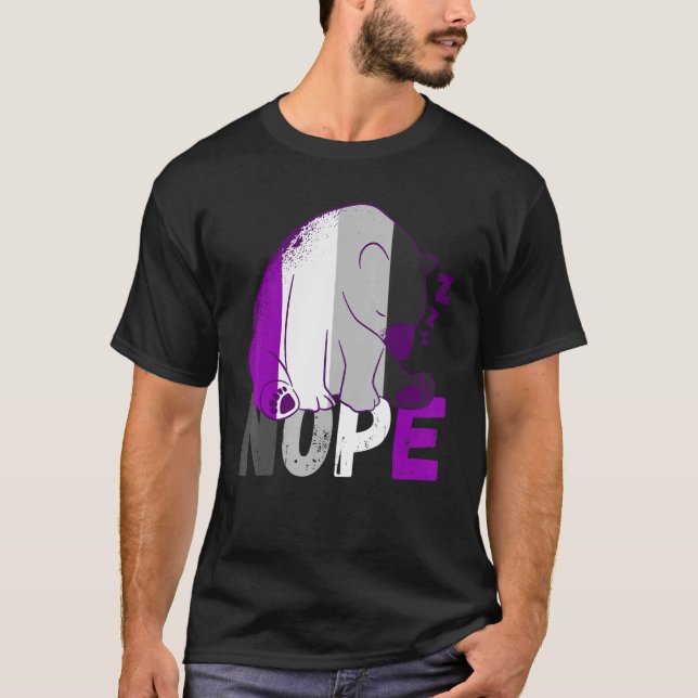 T-shirt Drapeau Asexuel Nope Ours De Lance Ace Asexuel Lgb (Devant)