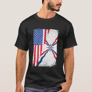 T-shirt Drapeau Assyro-Américain Patrimoine Assyrie Racine