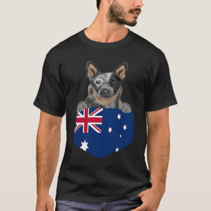 T-shirt Drapeau Australie Australian Cattle Dog Chien Dans
