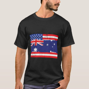 T-shirt Drapeau australien américain en détresse