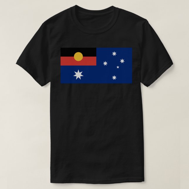 T-shirt Drapeau australien avec drapeau autochtone classiq (Design devant)