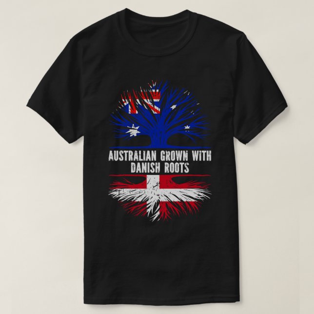 T-shirt Drapeau australien avec Racines danoises Australie (Design devant)
