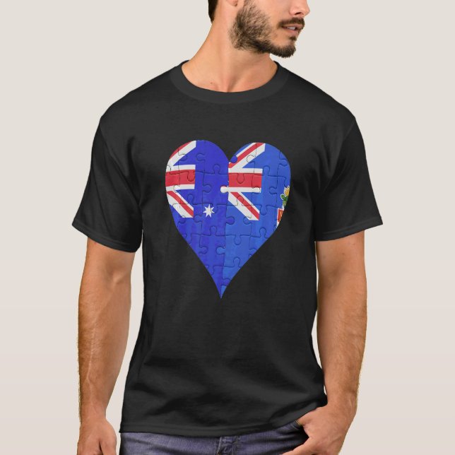 T-shirt Drapeau australien Caymanien Coeur (Devant)
