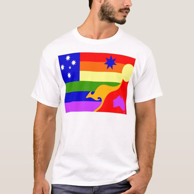 T-shirt Drapeau australien de gay pride (Devant)