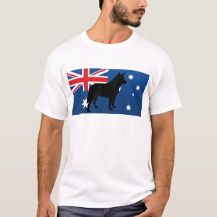 T-shirt drapeau australien de l'australie de silo de chien
