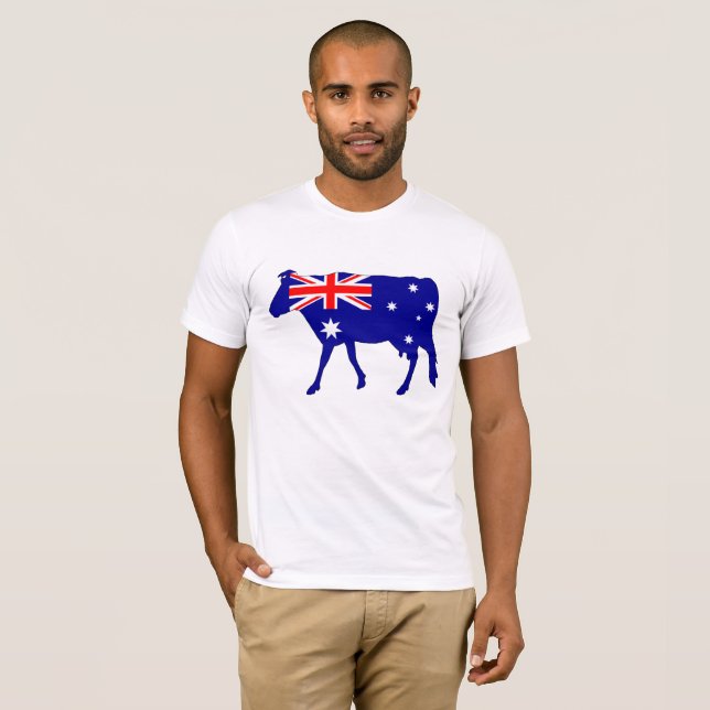 T-shirt Drapeau australien - vache (Devant entier)