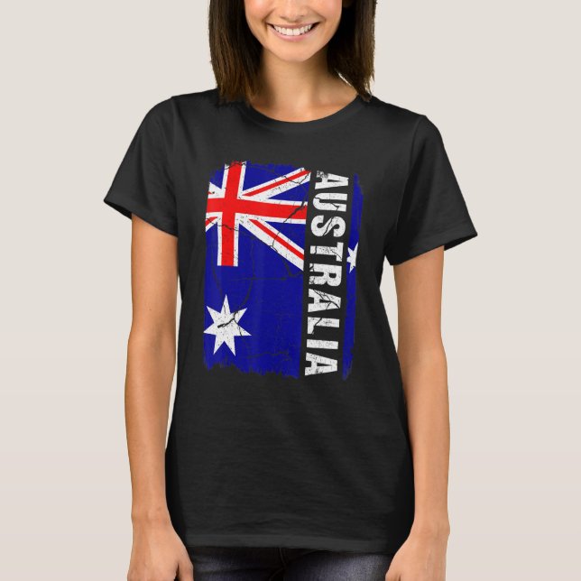 T-shirt Drapeau australien vintage Australie Pride Racines (Devant)
