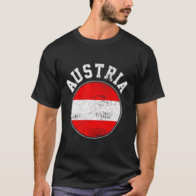 T-shirt Drapeau Autriche Vintage (Devant)